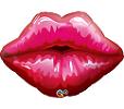 Red Kissy Lips Shape